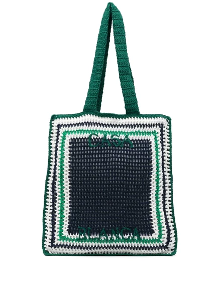 Унисекс сумка-тоут Casablanca Crochet вязаная, синяя