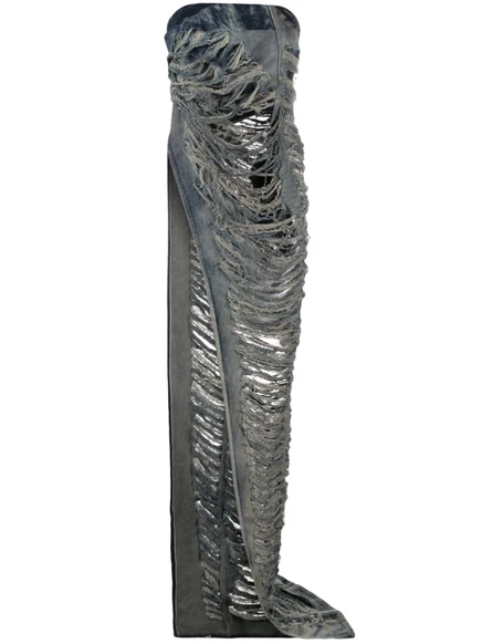 Асимметричный приталенный макси-топ от Rick Owens Luxor blue