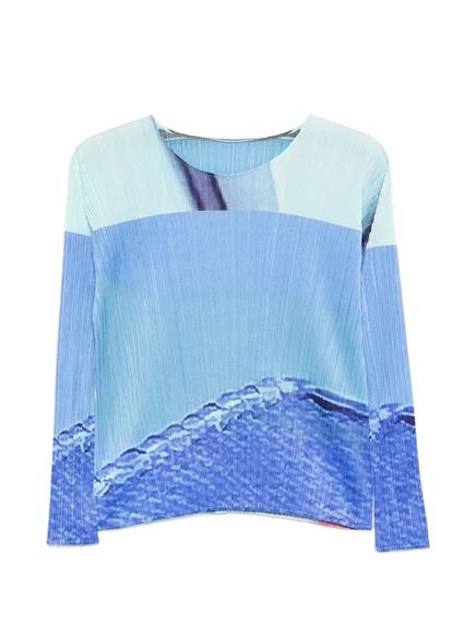 Женская блузка Pleats Please Issey Miyake, синяя
