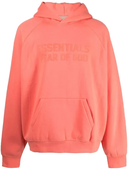 Мужское худи Fear Of God Essentials с логотипом, коралловое
