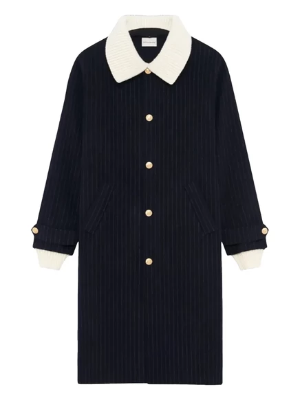 Пальто в тонкую полоску от Monsieur Le Manteau blue