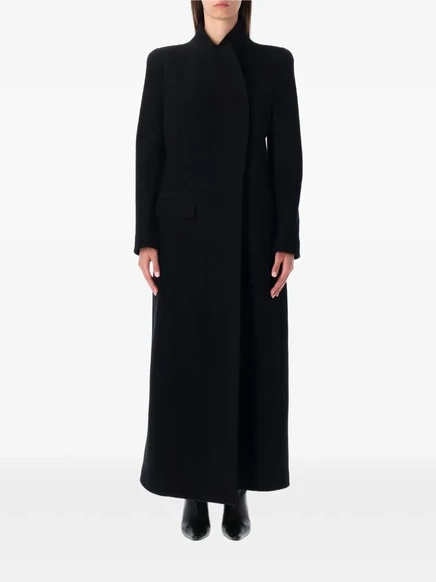 Женское пальто Tom Ford из шерсти с потайной застёжкой, черное