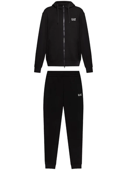 Мужские спортивные штаны EA7 Emporio Armani из хлопка, черные