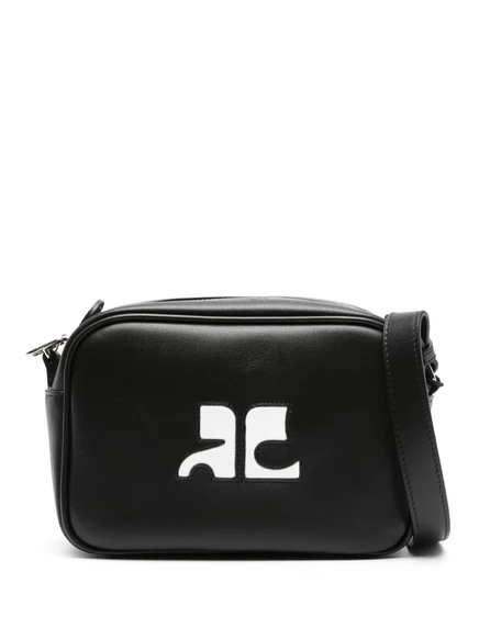 Мужская сумка через плечо courrèges reedition кожаная, черная