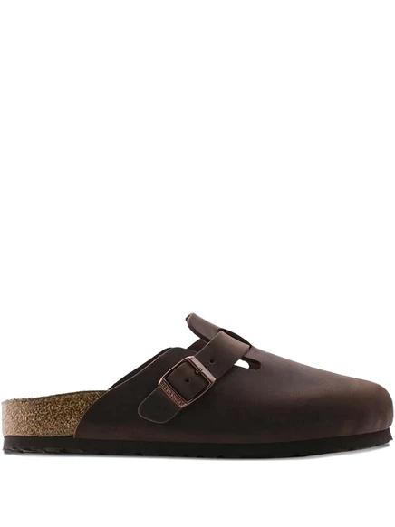 Унисекс клоги Birkenstock Boston кожаные, коричневые