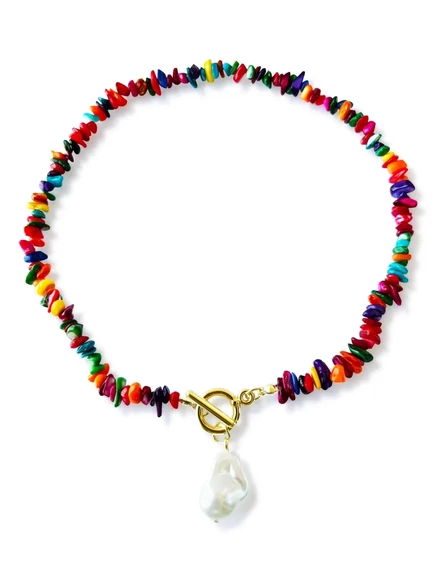 Женское ожерелье HZMER JEWELLERY с камнями, золотистое