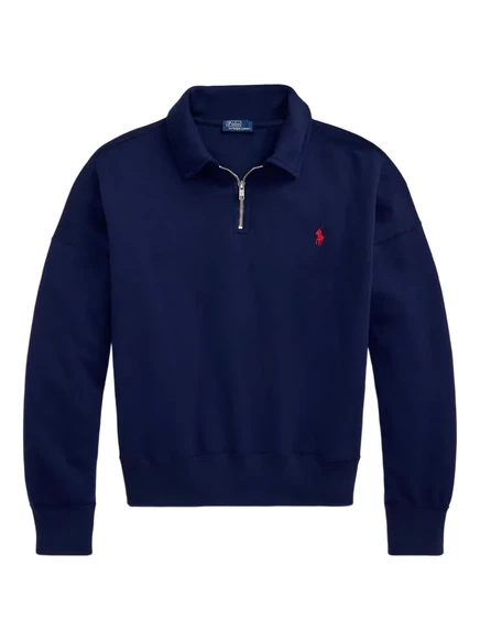Футболка-поло Polo Ralph Lauren с воротником-стойкой на молнии blue
