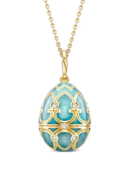 Женское колье Fabergé Hen 18K с бриллиантами, бирюзовое
