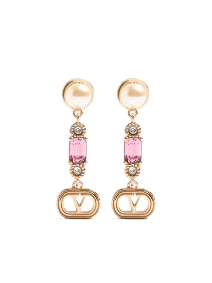Женские серьги Valentino Garavani Ovalette с кристаллами, золотистые