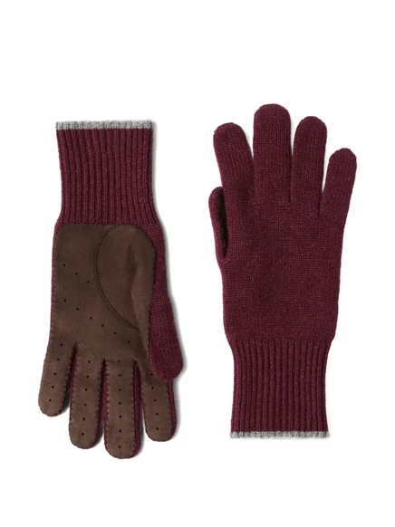 Мужские перчатки Brunello Cucinelli из кашемира, красные