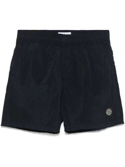 Мужские шорты для плавания Stone Island с логотипом, черные