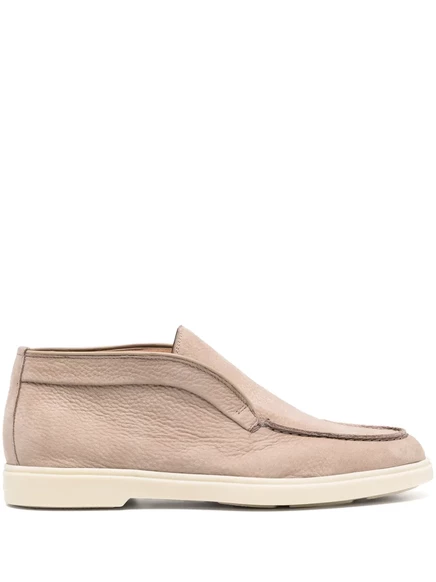 Замшевые мокасины Santoni с галькой brown