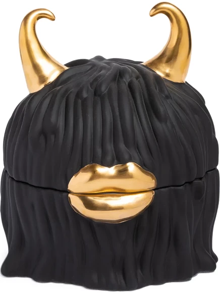 Подставка для тарелок L'OBJET Lynda фарфоровая, черно-золотая