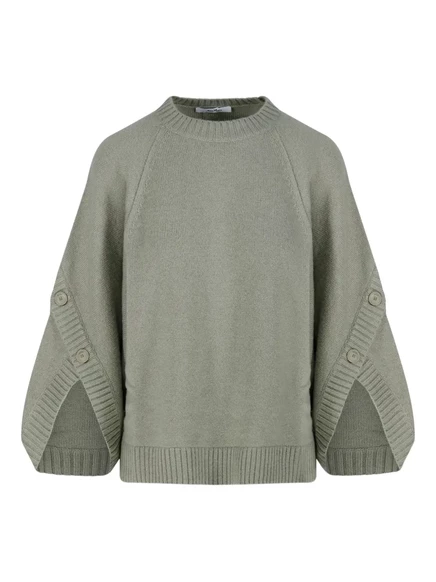 Свитер с воздушным рукавом и манжетой на пуговицах Max Mara green