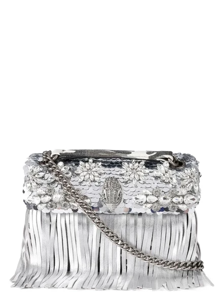 Женская сумка Kurt Geiger Kensington Fringe серебристая