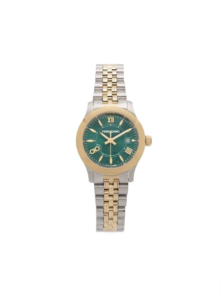Женские часы Ferragamo Pair Duo 28 мм сталь, зеленые