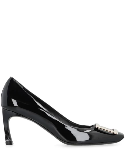 Туфли-лодочки Roger Vivier с выгравированным логотипом диаметром 75 мм black