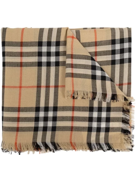 Шарф Burberry в клетку, бежевый