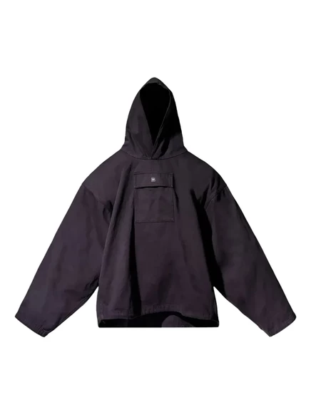 Мужское худи YEEZY GAP ENGINEERED BY BALENCIAGA атласное, черное