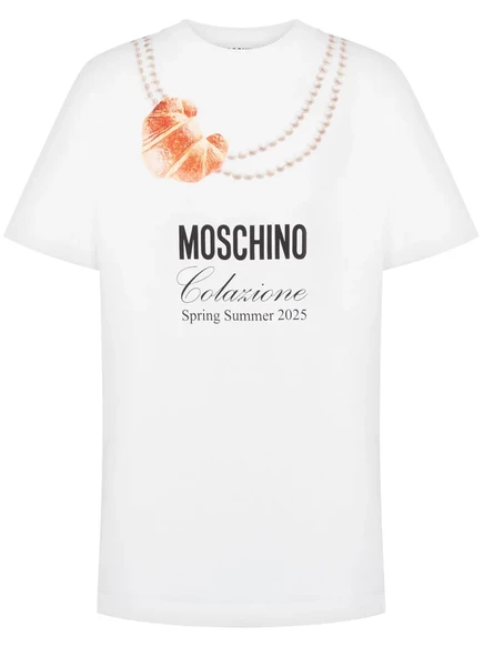 Женская футболка Moschino с логотипом, белая