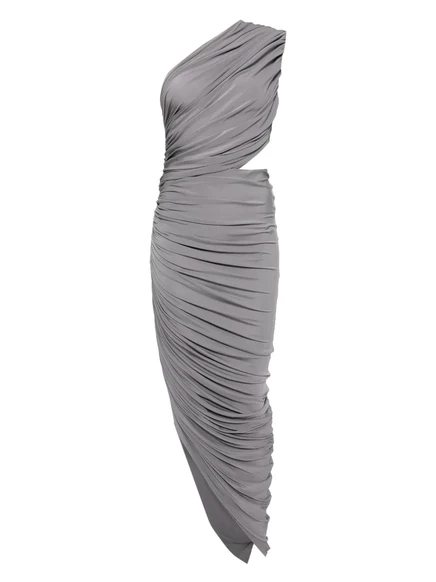 Женское платье Alaïa трикотажное с вырезами, серое