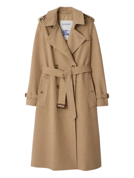 Женский тренч Burberry Kensington двубортный, песочный