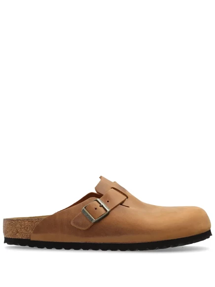 Мужские сабо Birkenstock Boston кожаные, коричневые