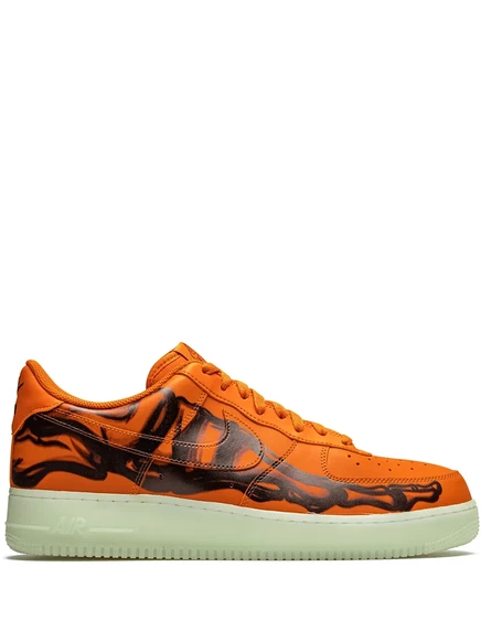 Унисекс кеды Nike Air Force 1 Orange Skeleton, оранжевые
