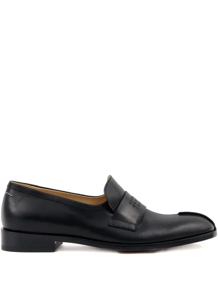 Женские лоферы MM6 Maison Margiela Tabi кожаные, черные