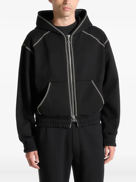 Толстовка с капюшоном на молнии Manière De Voir Ivan whipstitch black