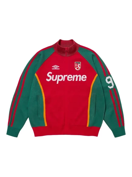 Унисекс свитшот Supreme x Umbro на молнии, рубиновый