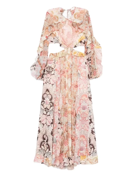 Женское платье Zimmermann Daylight Billow макси, розовое