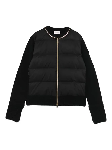 Женская стеганая пуховая куртка Moncler с цепочкой, черная