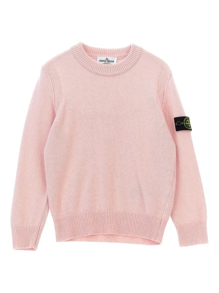 Свитер Stone Island Junior с круглым вырезом и значком компаса для юниоров pink
