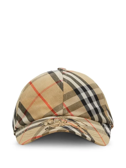 Унисекс бейсболка Burberry в клетку, песочно-коричневая
