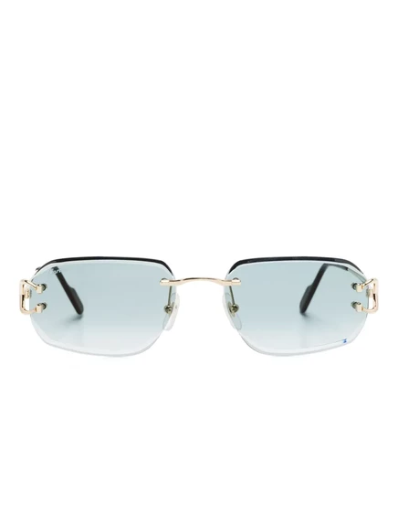 Солнцезащитные очки Cartier Eyewear в прямоугольной оправе без оправы gold