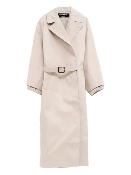 Тренч-пальто Jacquemus с поясом и манжетами white
