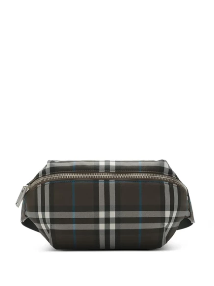 Мужская поясная сумка Burberry в клетку, коричневая