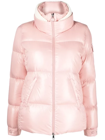 Женский короткий пуховик Moncler Vistule, светло-розовый