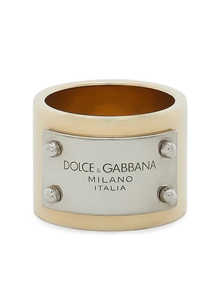 Женское кольцо Dolce & Gabbana с логотипом, золотистое