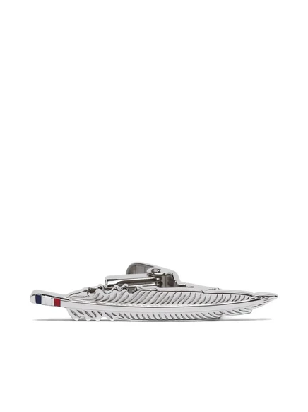 Мужская брошь Thom Browne перо, серебристая