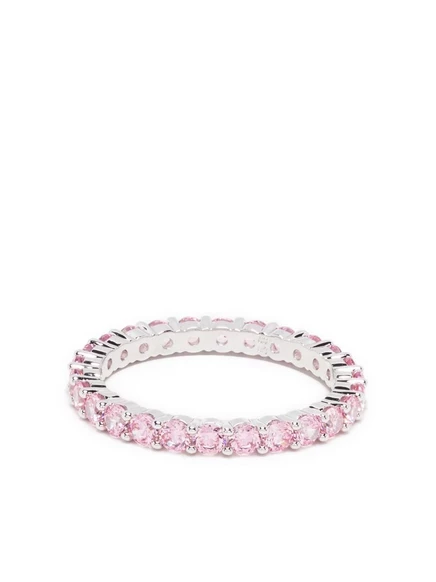 Женское кольцо Swarovski с круглым кристаллом, серебристое