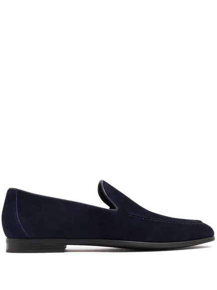 Мужские замшевые лоферы Magnanni Almond-toe, темно-синие