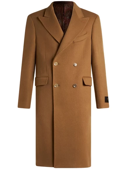 Двубортное кашемировое пальто ETRO brown