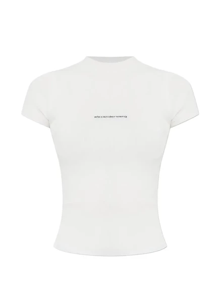 Женская футболка Alexander Wang с жаккардовым логотипом, белая