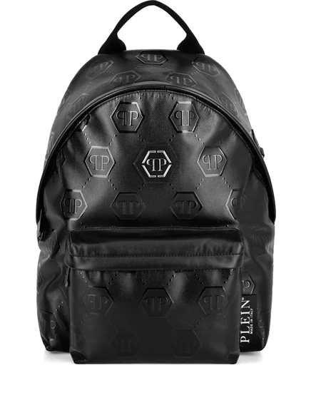 Мужской рюкзак Philipp Plein с тиснением монограммы, черный
