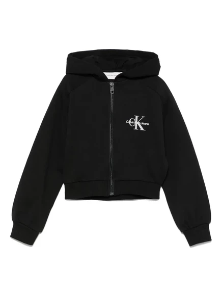 Детская худи Calvin Klein Kids с логотипом, черная
