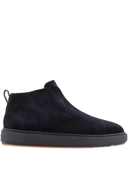 Замшевые ботинки-слипоны Santoni blue