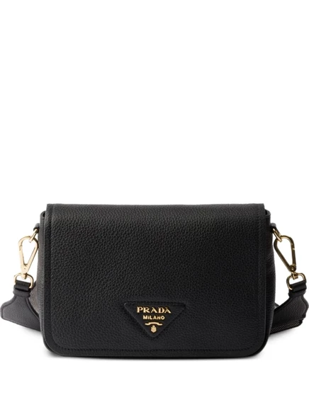 Кожаная сумка через плечо от Prada black