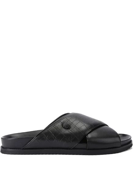 Мужские сандалии Kurt Geiger London Baron крокодиловый эффект, черные